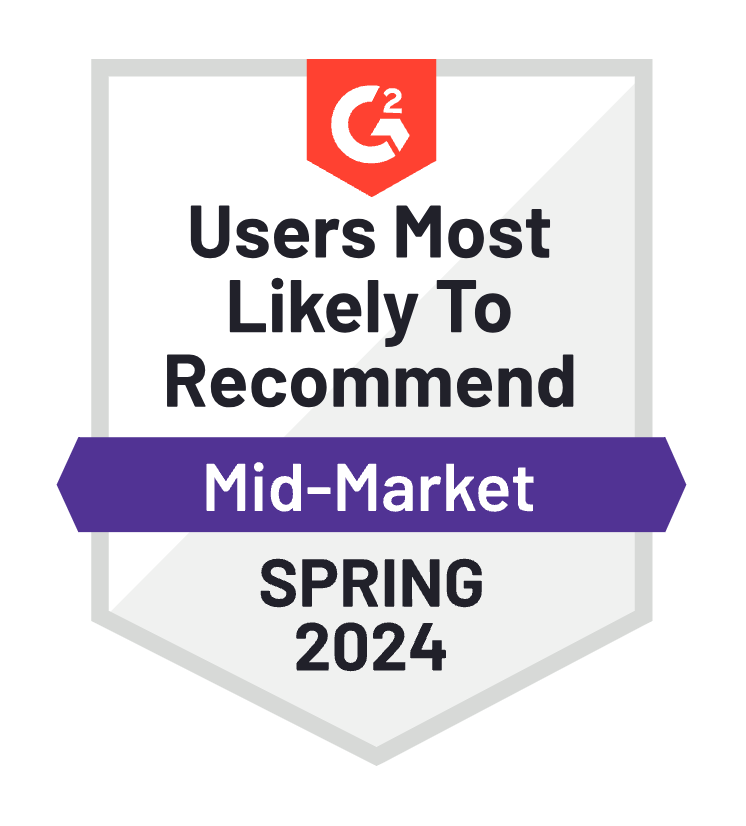 g2 spring 2024 users most likely to recommend mid market
